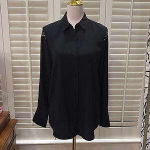 Rag & Bone black long sleeve blouse